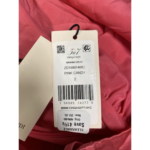 Cinq a Sept Sz 2 Dress Arianna Pink Candy Silk Satin Halter Hi Low Gown New NWT - Picture 8 of 11